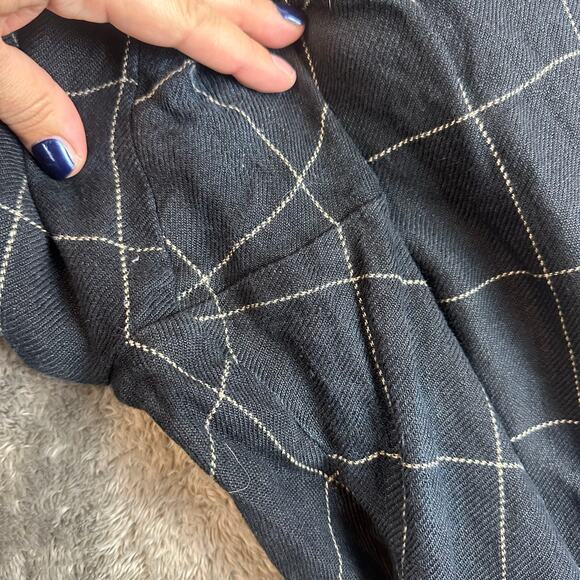 LRL Ralph Lauren Gray 14 Linen Windowpane Plaid Cuffed Lined Pants Straight Let - Picture 8 of 11